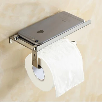 Неръждаема стомана 304 хартия за баня държач за мобилен телефон с рафт за Мобилни телефони за баня държач за кърпи, държач за тоалетна хартия кутии за салфетки