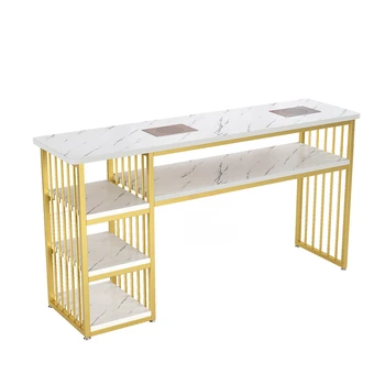 Луксозни Златни Маникюр маси в скандинавски стил, Салонная мебели, съвременен професионален Маникюр, маса с прахосмукачката, Маса за съхранение на ноктите