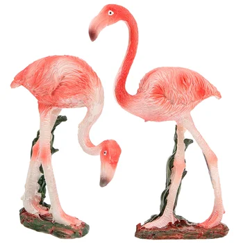 2 предмета, Декорация във формата на Фламинго, Градински Фигурки, декорация за двора, Скулптура, Фламинго от смола, Розов