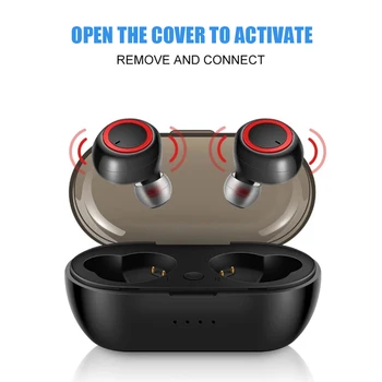 Безжични ергономични слушалки, съвместими с Bluetooth 5.0, водоустойчиви спортни слушалки за iPhone, универсален мобилен телефон Adroid.