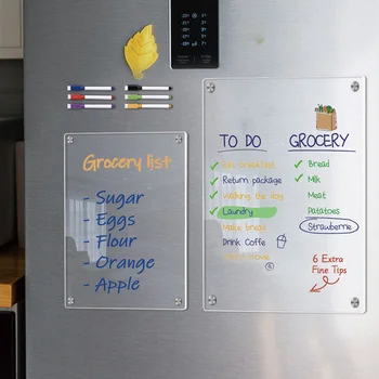 Прозрачна дъска за сухо изтриване, Магнитна дъска-календар за хладилник, Акрилна домакински закачалка