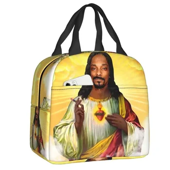 Saint Jesus Snoop Dogg, термоизолированные чанти за обяд, дамски чанти за рапъри и певици, преносим чанта за обяд за училището за съхранение, кутия за Bento