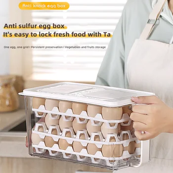 Контейнер За Съхранение На Яйца На Вратата На Хладилника Настанява Гости В 10 Броя Хладилници С Голям Капацитет На Контейнера За Яйца Кухненски Принадлежности Органайзер