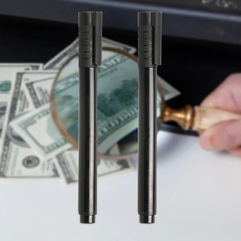2 елемента Дръжка-тестер за проверка на парите, преносим мини-тъмен детектор на валута, лека дръжка-детектор за съхранение на багаж, графити за банкнотата САЩ