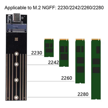 M. 2 КЪМ USB 3.1 Type C Странично Board 10 Gbit/s 6 Gbit/с Конвертор-Адаптер SSD SATA/NVME В USB 3.1 Type C за SSD 2230 2240 2260 2280 М2