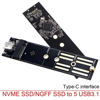 M. 2 USB 3.0 Type C Странично Board Конвертор NGFF B + M Ключ 6 Gbit/s 10 Gbit/с Карта на Адаптера NVME за 2230 2240 2260 2280 M2 SSD