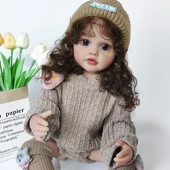 55 см Новата мека силиконова vinyl регенерированная момиче-малката Бети, хубаво реалистична кукла Kawaii Grils, Коледен подарък