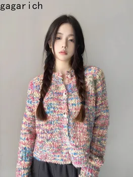Дамски дрехи Gagarich Есен-зима, корейски стил, висококачествен и Мек дизайн, в лениво стил, пуловер нишевого цвят, вязаный топ, жилетка