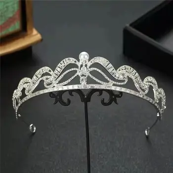 Рафтинг Диамант Crystal Crown принцеса Сватбена рокля и Аксесоари за рокли Короната прическа за възрастни Короната на рожден Ден Аксесоари за коса Tuinga
