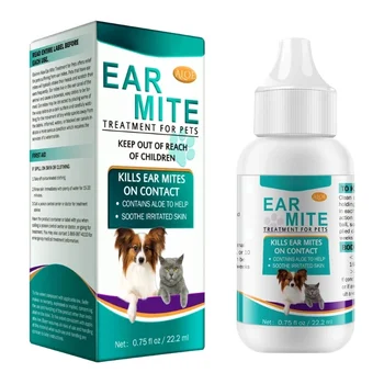 нови уши ръкавици Cats EarMite Dogs EarMite Oil за кучета, средства за почистване на ушите на домашни любимци