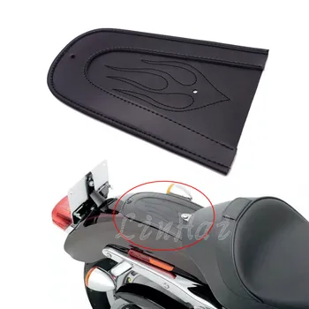 Обикновен лигавник на задната броня от черна огнена кожа за седалката на Harley Sportster XL Solo 04-16