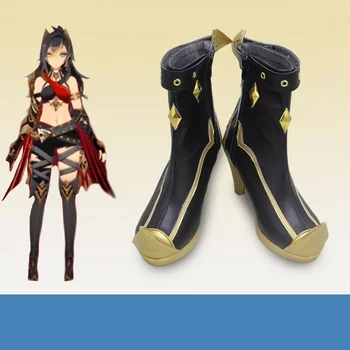 Обувки за cosplay Game Genshin Impact Dehya Sumeru, изкуствена кожа, дамски обувки Deheya за момичета, обувки за cosplay на Хелоуин