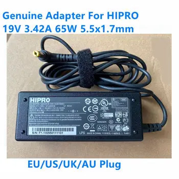Истински HIPRO за HP A0652R3B 19V 3.42 A 3.43 A 65W AC DC Адаптер 5,5x1,7 мм HP-OK065B13 За лаптоп ACER Aspire Адаптер за Захранване на Зарядно Устройство