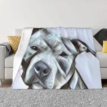 Любител на кучета порода Питбул, с красив дизайн Голубоносого Питбуля тази нежна вярна порода, Хвърли едно Одеяло Сладко Blanket