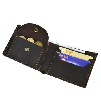 Търговия на едро отстъпки портфейли с монета в джоба ретро мъжки портфейл RFID заключване естествена кожа мъжете притежателите на торба с пари, карти портфейл