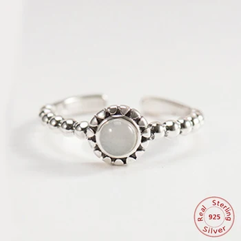 Оригинални пръстени за жени от сребро 925 проба с отворени пръсти, творчески женски аксесоари от бял камък, дамски пръстени в стил пънк