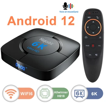 Magcubic Android 12 TV Box Wifi6 HDR10 + Allwinner H618 32G 64G Подкрепа 8K 6K 4K BT5.0 Гласова мултимедиен плейър телеприставка