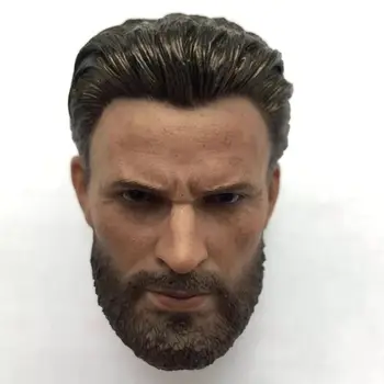 1/6 Модел Beard Captain Man Rogers Крис Head Извайвам е Подходяща за 12-инчов фигурата на мъжкото тяло Hot Toys
