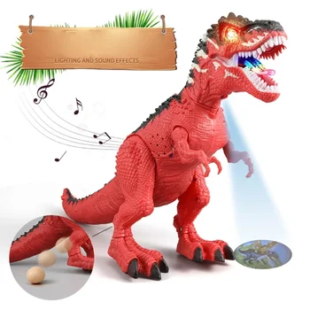 Аксесоари за тираннозавра, забавна настолна играчка, най-добрият подарък за снася яйца, ходещи на светлините, електрически играчки-динозаври