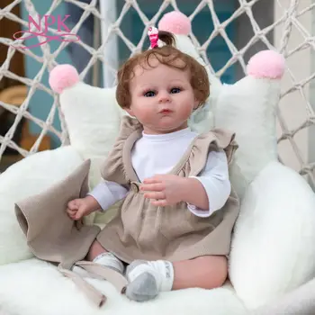 NPK 50 СМ Реалистична Кукла Ръчно изработени Reborn soft body Baby Арчи В Реален Размер С Ръчни Коси са подбрани Художествена Кукла Подробни 3D Боя