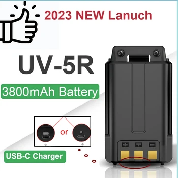 BF-F8HP Разширена батерия с капацитет 3800 ма UV-5R с оригинален Разширен акумулатор Type-c, USB кабел C BL-5 UV-5RA UV-5RE BF-F8HP Уоки Talki