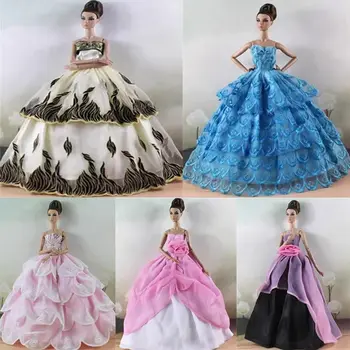 Най-новото сватбена рокля за кукла дължина от 30 см, пола, модни и ежедневни дрехи, празнична облекло принцеса ръчно изработени за момичета, аксесоари за кукли 1/6 BJD