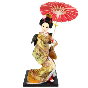 Кукла Японската Гейша Декор в кимоно Кукли Кокеши Азиатската Японска Фигурка Декорация на Таблото на автомобила Фигурки за Домашно Етнически