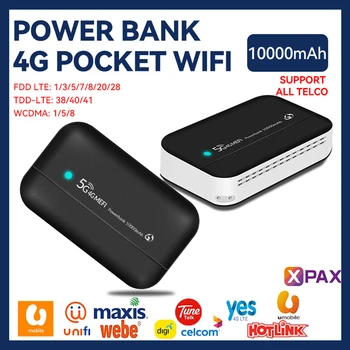 4G Модем, безжичен рутер, точка за достъп, USB Type-C капацитет 10000 ма, мини-PowerBank, Wi-Fi интернет, бизнес, офис мрежа за пътувания в природата, Интернет