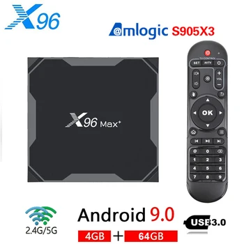X96 Max Plus Smart TV Box Android 9,0 Amlogic S905X3 Четириядрен 4 GB 32 GB 64 GB 2,4 G 5,0 G Wifi BT4.0 4K 8K HD телеприставка