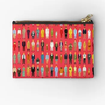 Художествена изложба на Уес Андерсън, чанти с цип, Чиста чанта за съхранение, бельо, мъжки чорапи, Ключ, Малко опаковане, Пликчета, Дамски портфейл за пари, джоб
