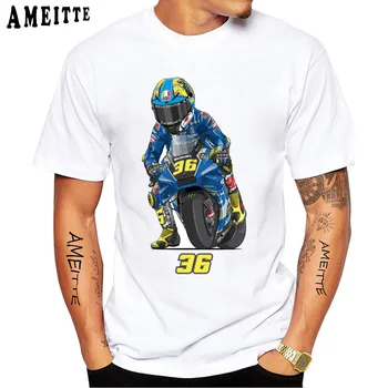 Нова лятна мъжка тениска с къс ръкав Joan Mir 36 GP за езда, спортни, ежедневни бели потници, тениски за мотоциклетисти