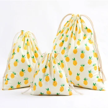 Чанта от съвсем малък с принтом плодове 3 размер, имат чанта за съхранение, раница с изображение на ананас, дамски чанти от памучен плат