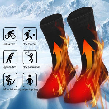 Чорапи с електрически нагревател, зимни чорапи, захранван с батерии, топли чорапи за унисекс, каране на ски, издръжливи чорапи