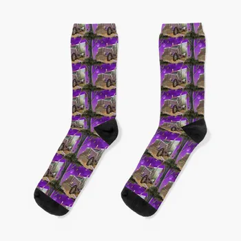 Лилави чорапи Peterbilt in the Jungle, летните ярки чорапи, колани, мъжки, дамски чорапи
