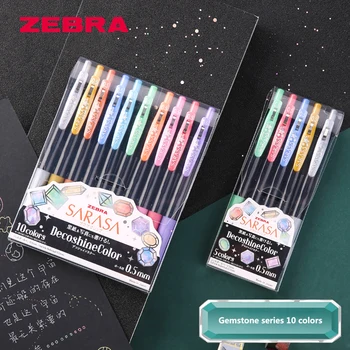 Лъскава Метална Гел Писалка JJ15 с Цветен Печат на ZEBRA Sarasa Ограничена Серия, 0,5 mm, 5 Цвята, Комплект от 10 Цвята