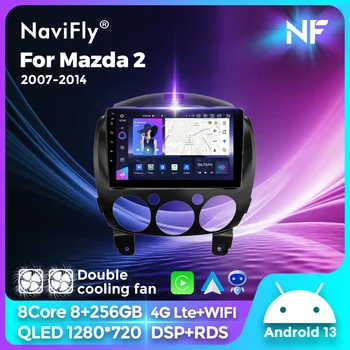 Автомагнитола 2Din Android Главното устройство Мултимедиен плеър за MAZDA 2 Mazda2 2007-2014 GPS Стерео интелигентна система за Безжична CarPlay