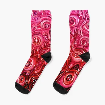 Чорапи с шарките на червено на очната ябълка, новост в мъжки чорапи socks for man