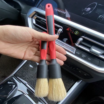 Lucullan с 20% по-плътен оригинални инструменти за почистване на купето с четка, 28 см Червени четки за обяснения части от колата с напълно гумена дръжка