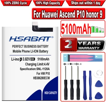 HSABAT HB386280ECW Батерия с капацитет 5100 mah за Huawei Ascend P10 honor 9 STF-L09 STF-AL10 STF-AL00 VTR-AL00 VTR-L09 VTR-L29