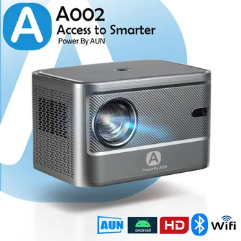 AUN A002 Преносим Мини проектор Android, Wifi, Bluetooth 4K 3D Кино Домашно кино на Кино, 1 GB, 8 GB Led Проектор за игри