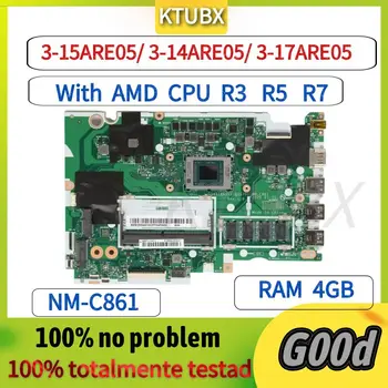 NM-C861.За дънната платка на лаптоп Lenovo IdeaPad 3-15ARE05/3-14ARE05/IdeaPad 3-17ARE05.С процесор R3-4300 / R5-4600. 4G ram. 100% тестване