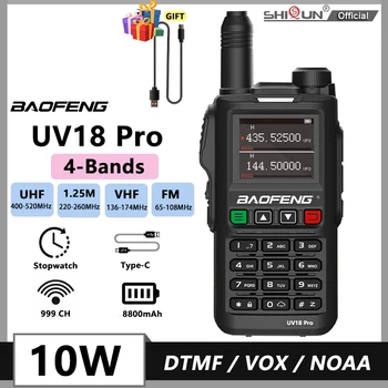 Baofeng UV18 Pro Черна Преносима Радиостанция на Далечни разстояния 4 диапазон 999 Канала за Двустранна Радиовръзка Мощен Ръчен радиостанцията UV18i/H UV-G28