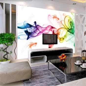 Изработена по Поръчка модерна, Абстрактна Геометрична Цветна дымчатая художествена боядисване на стените в хола, стенни тапети, на фона на дивана и телевизора Papel De Parede