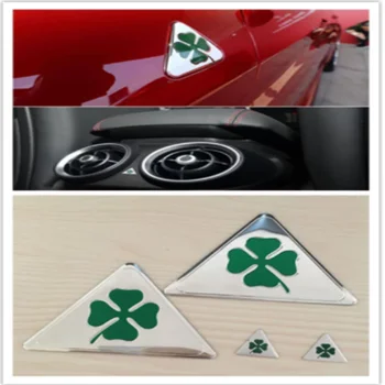 2x20 mm 90 mm ALFA ROMEO Зелен Четырехлистник Delta Странична Емблема на Колата Икона За Alfa 147 156 166 159 GT Алуминий + PVC