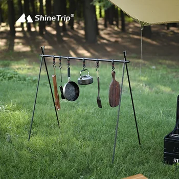 Подвесная стойка за къмпинг ShineTrip, Портативен Сгъваем Статив, богат на функции на срока за инструменти алуминиева сплав, Принадлежности за къмпинг