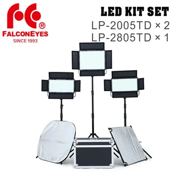Falcon Eyes LP-2005TDx2 LP-2805TD 100 Вата LCD Студиен Лампа с Регулируема Яркост 140 W Видеосигнал CRI95 Професионален Led лампа с Калъф за носене