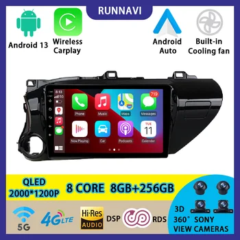Android 13 За Toyota Hulix 2016-2018 Стерео Радио Авто Мултимедиен Плейър GPS Навигация Безжичен Carplay RDS DSP QLED AUTO