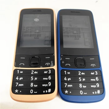 За Nokia 225 4G 2020 Нов напълно зареден корпуса на мобилен телефон Калъф + Резервни части за английска клавиатура