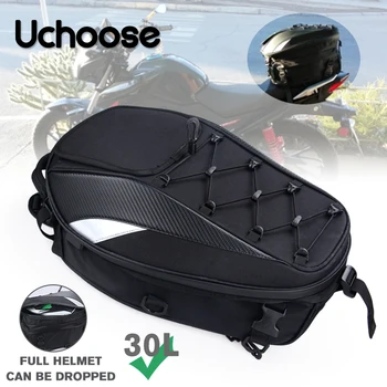 Чанта за мотор, голям капацитет обем 30 литра Мултифункционална чанта за задна седалка на мотоциклет Чанта за каска Раница за водача Пътна чанта водоустойчива