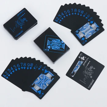 1 Комплект Черни Покер карти от PVC, карти за Игра, Домашна настолна игра, Семеен Подарък, игрална игра, водоустойчива цветна покер.
